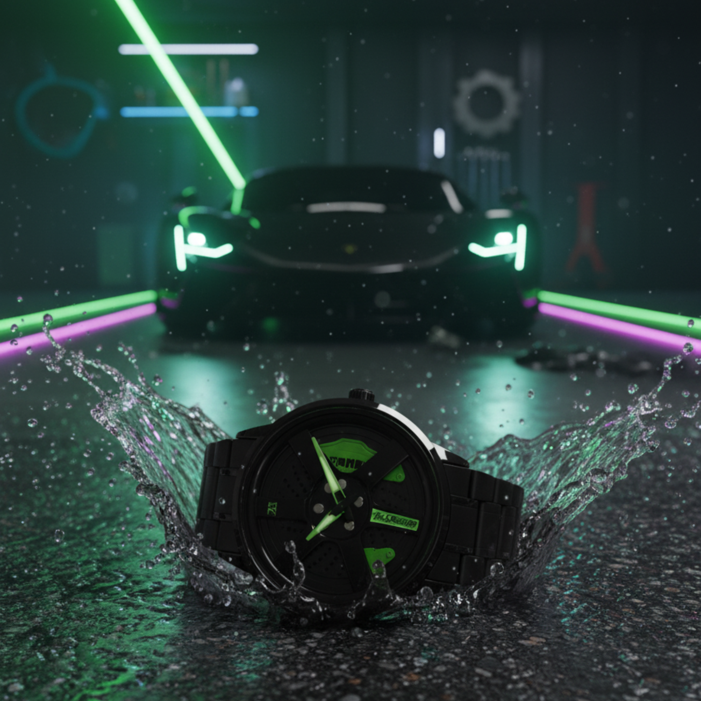 SKMEI 1787 Rotating Wheel Rim Green